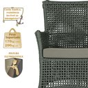 Ver imagem 5 de Jogo Sofá e 2 Poltronas de Área Igapó Alumínio Pintura Preta Corda Náutica Estofado 8 Trama