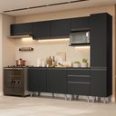 Ver imagem 1 de Armário de Cozinha Completa 300 Cm Preto Nice Madesa 05