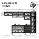 Ver imagem 3 de Armário de Cozinha Completa 300 Cm Preto Nice Madesa 05