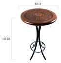 Ver imagem 2 de Mesa Bistrô Alta Redonda 60cm em Madeira Maciça com Estampa Pirografada Pilsner - Empório Tambo - na