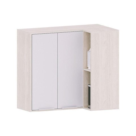 Armário Aéreo de Canto Reto 95cm 2 Portas Art Luciane Móveis Pátina-cinza Cristal