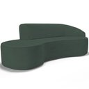 Ver imagem 1 de Sofá 3 Lugares Curvo Living Firenze Direito D02 Linho Verde Musgo 230cm C-117 - Lyam