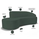 Ver imagem 6 de Sofá 3 Lugares Curvo Living Firenze Direito D02 Linho Verde Musgo 230cm C-117 - Lyam