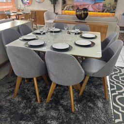 Sala de Jantar Mesa Quadrada Sanches 723 com 8 Cadeiras Dilly Fixas - 2
