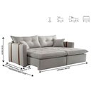 Ver imagem 3 de Sofa Cama e Reclinavel Lisboa 2,60m 05 Lugares Mola Ensacada Txr