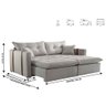 Sofa Cama e Reclinavel Lisboa 2,60m 05 Lugares Mola Ensacada Txr - 3