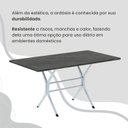 Ver mais imagens de Conjunto Sala de Jantar Mesa Retangular 100x60cm Tampo Ardósia Indiana 4 Cadeiras Rio Branco/C. Marrom