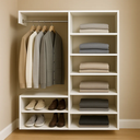 Ver imagem 1 de Closet Estante Supenso Mdf Aberto com Cabide e Sapateira de Parede:branco