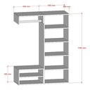 Ver imagem 3 de Closet Estante Supenso Mdf Aberto com Cabide e Sapateira de Parede:branco