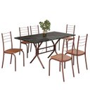 Ver imagem 2 de Conjunto Sala de Jantar Mesa Retangular 140x75cm Tampo Ardósia Indiana 6 Cadeiras Rio