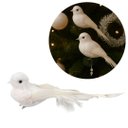 Ver imagem 3 de Kit 2 Pombas Branca Natal Plumas e Lantejoulas 12cm com Presilha - Magizi