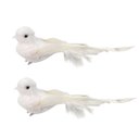Ver imagem 1 de Kit 2 Pombas Branca Natal Plumas e Lantejoulas 12cm com Presilha - Magizi