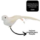 Ver imagem 4 de Kit 2 Pombas Branca Natal Plumas e Lantejoulas 12cm com Presilha - Magizi