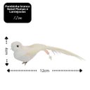 Ver imagem 6 de Kit 2 Pombas Branca Natal Plumas e Lantejoulas 12cm com Presilha - Magizi