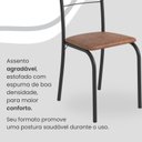 Ver imagem 6 de Conjunto Sala de Jantar Mesa Retangular 140x75cm Tampo Ardósia Indiana 6 Cadeiras Rio Preto/C. Marrom/Fosco