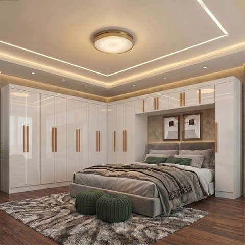 Guarda Roupa Modulado de Canto 18P 4GV Branco