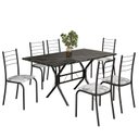 Ver imagem 2 de Conjunto Sala de Jantar Mesa Retangular 140x75cm Tampo Ardósia Indiana 6 Cadeiras Rio