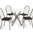 Ver imagem 3 de Conjunto Mesa Volga Tampo de Vidro e 4 Cadeiras Holanda