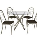 Ver imagem 3 de Conjunto Mesa Volga Tampo de Vidro e 4 Cadeiras Holanda