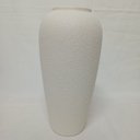 Ver imagem 6 de Vaso Decorativo de Cerâmica Marfim 38x18x18cm Enfeite Sala Mesa Estante Aparador