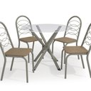 Ver imagem 3 de Conjunto Mesa Volga Tampo de Vidro e 4 Cadeiras Holanda