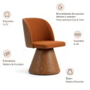 Ver imagem 3 de Cadeira de Jantar Giratória Liz Corano Caramelo Linho Terracota - Nexta Casa