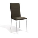 Ver imagem 6 de Conjunto para Sala de Jantar 1 Mesa Loire Tampo de Vidro Retangular 6 Cadeiras Amsterdã Marrom/Cromado