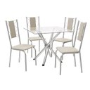 Ver imagem 3 de Conjunto Mesa Volga Tampo de Vidro e 4 Cadeiras Lisboa