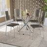 Conjunto Mesa Volga Tampo de Vidro e 4 Cadeiras Lisboa - 2