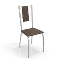 Ver imagem 6 de Conjunto Mesa Volga Tampo de Vidro e 4 Cadeiras Lisboa Marrom/Cromado