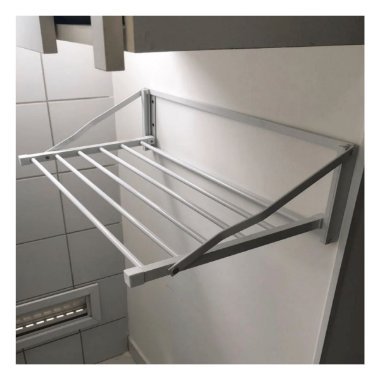 Varal Articulado 33cm x 150cm x 06 Varetas - Em Alumínio Branco - 4