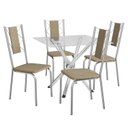 Ver imagem 3 de Conjunto Mesa Volga Tampo de Vidro e 4 Cadeiras Lisboa