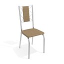 Ver imagem 6 de Conjunto Mesa Volga Tampo de Vidro e 4 Cadeiras Lisboa Marrom/Cromado/Capuccino