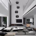 Ver imagem 3 de Lustre Pendente Para Sala Pé direito Duplo Quatro Star Preto