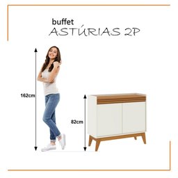 Buffet Aparador Ripado 2 Portas com Pés de Mdf Astúrias 92cm - 9 Buffet Aparador Ripado 2 Portas com Pés de Mdf Astúrias 92cm - 9