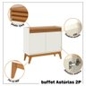 Buffet Aparador Ripado 2 Portas com Pés de Mdf Astúrias 92cm - 2