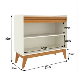 Buffet Aparador Ripado 2 Portas com Pés de Mdf Astúrias 92cm - 4