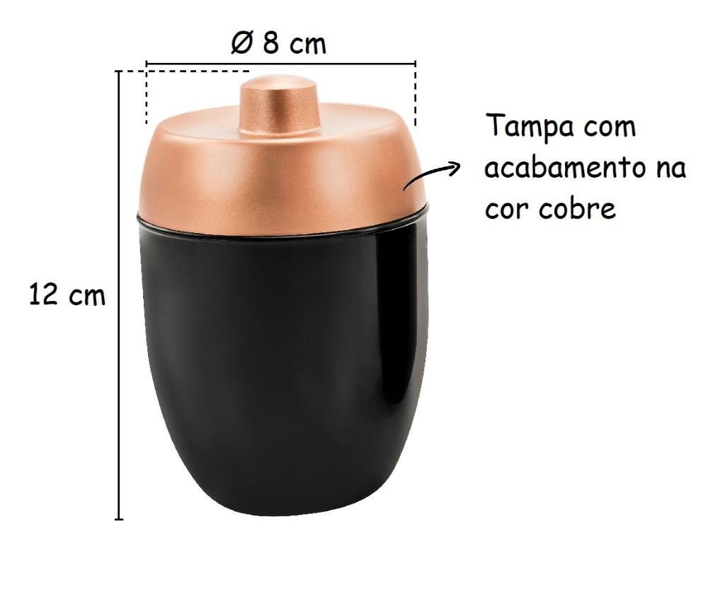 Kit Banheiro Acessórios Lavabo 3 Peças Pia Preto Cobre Forma Conjunto Pia Completo Organização - 4