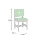 Ver imagem 3 de Cadeira Infantil Sofia Madeira Maciça e MDF Verde/Branco