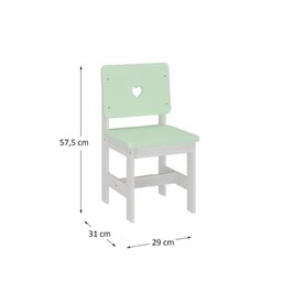 Cadeira Infantil em Madeira Maciça 29cm X 57,5cm Sofia - 3