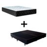 Cama Box King 193 Tecido Sintético Preto com Colchão Marrocos - Poliéster - Espuma D33 30cm - 1