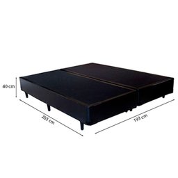 Cama Box King 193 Tecido Sintético Preto com Colchão Marrocos - Poliéster - Espuma D33 30cm - 4