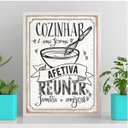Ver imagem 1 de Quadro Decorativo Cozinha Afetiva 24x18cm - com vidro:Madeira branca