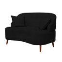 Ver imagem 3 de Sofá Orgânico Curvo 2 Lugares Feijão Suede Preto