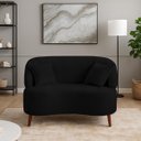 Ver imagem 2 de Sofá Orgânico Curvo 2 Lugares Feijão Suede Preto