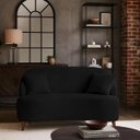 Ver imagem 1 de Sofá Orgânico Curvo 2 Lugares Feijão Suede Preto