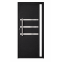 Ver imagem 4 de Porta de Giro Alumínio Preto Lambril C/visor Lateral e Friso Px 60cm Maxx