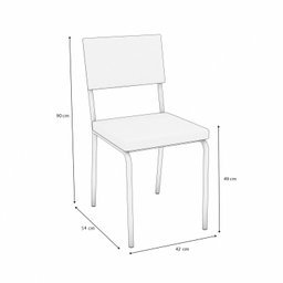 Conjunto Mesa Volga Tampo de Vidro e 4 Cadeiras Zaria - 6