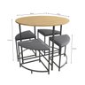 Mesa de Jantar Tampo MDP Redondo 4 Bancos Estofados - 3