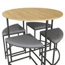 Ver imagem 4 de Mesa de Jantar Tampo MDP Redondo 4 Bancos Estofados